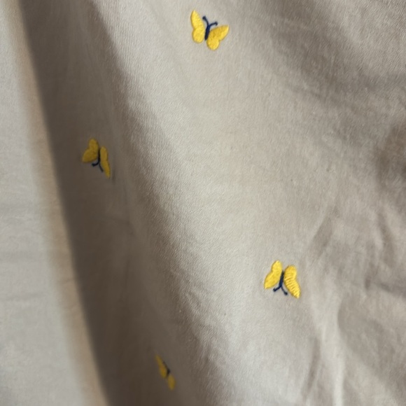 Womens chino Pants with Yellow embroidered butterfly’s - Picture 3 of 3